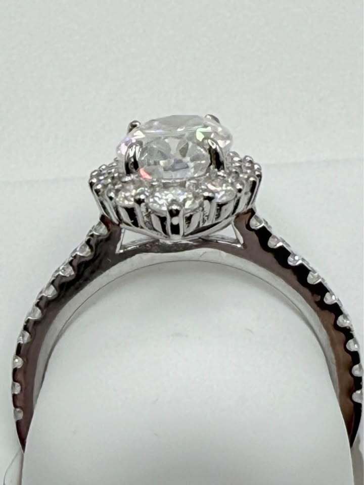 BelleAire 3.92 TCW Moissanite Marquise Ring, 925 Silver, Rhodium Plated, Size 7, 8