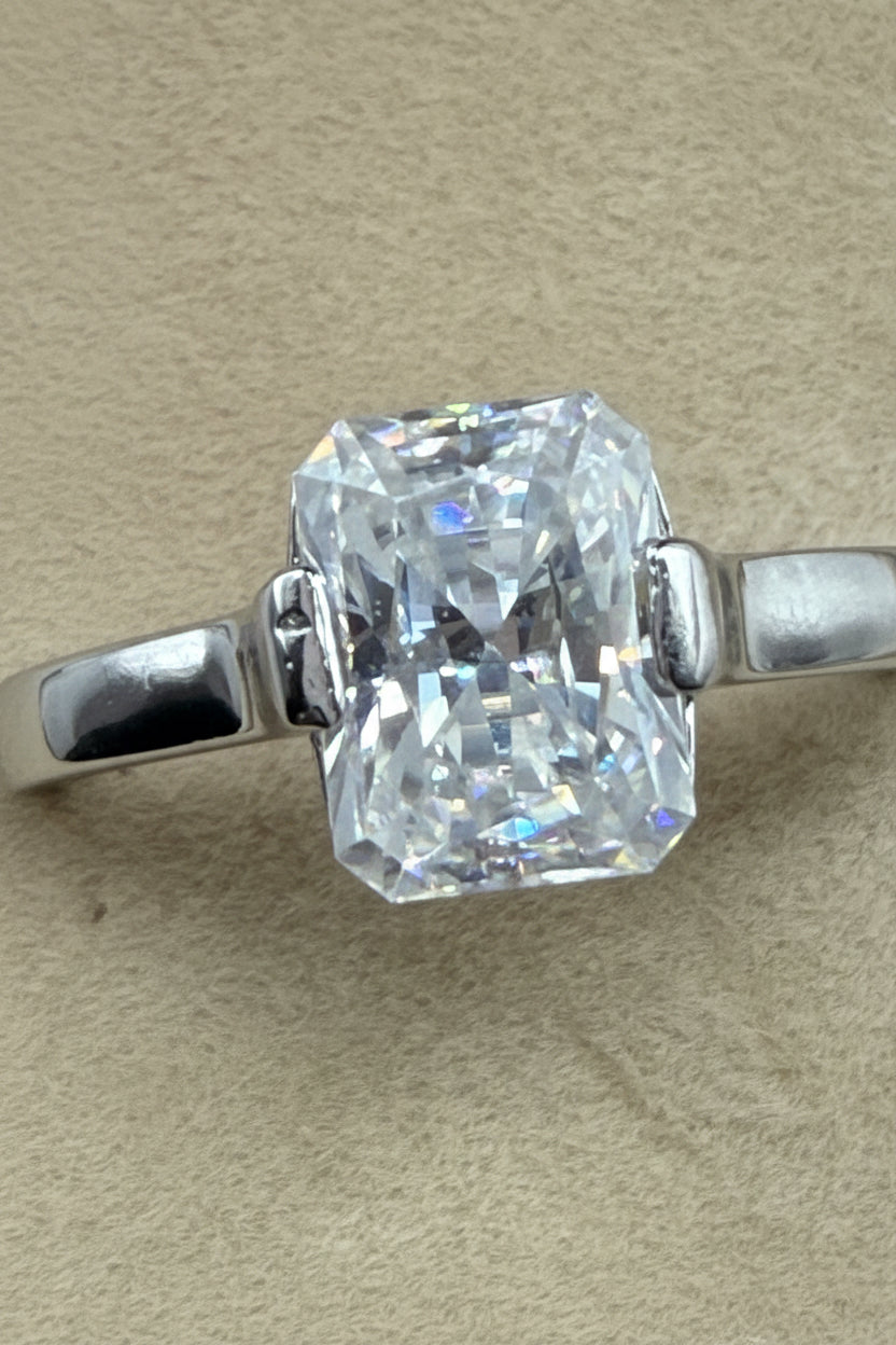 2 CTW Radiant Cut Moissanite Solitaire Ring, Size 7