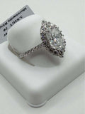 BelleAire 3.92 TCW Moissanite Marquise Ring, 925 Silver, Rhodium Plated, Size 7, 8