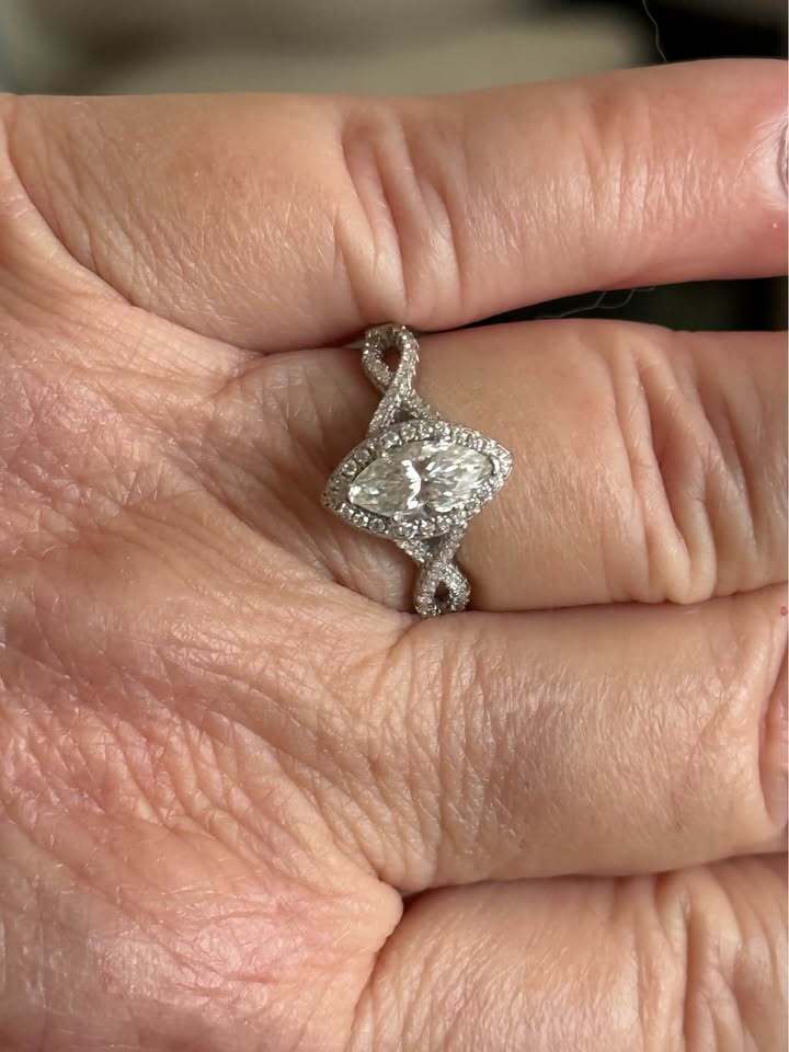 BelleAire 1.4 TCW Marquise Moissanite Ring, Sz 8