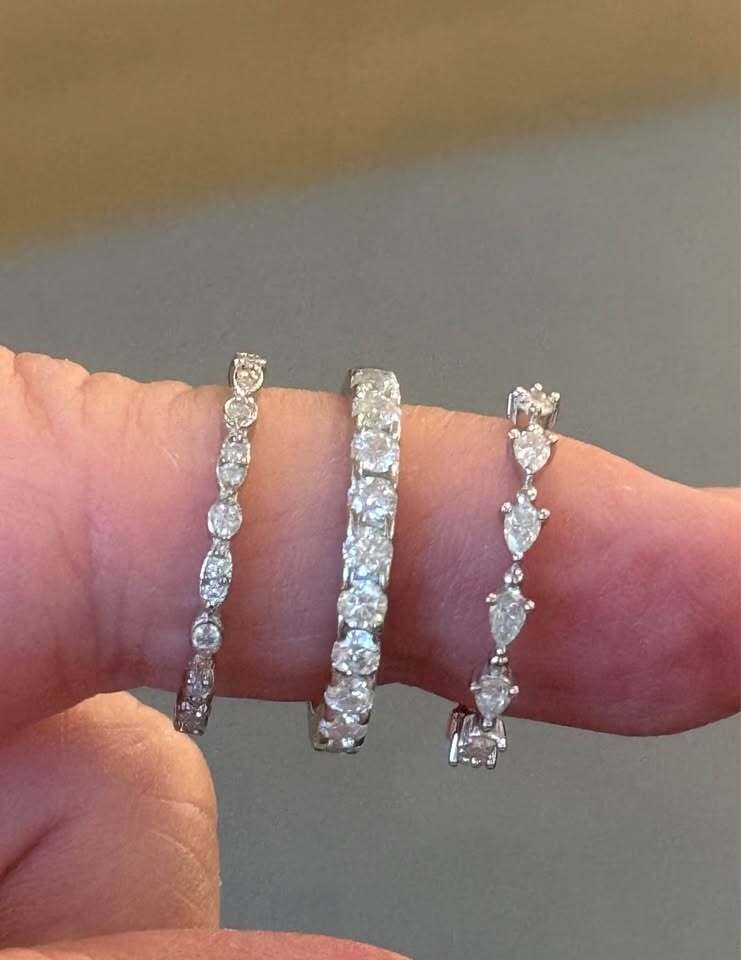 BelleAire Moissanite Stacking Rings sizes 7 and 8