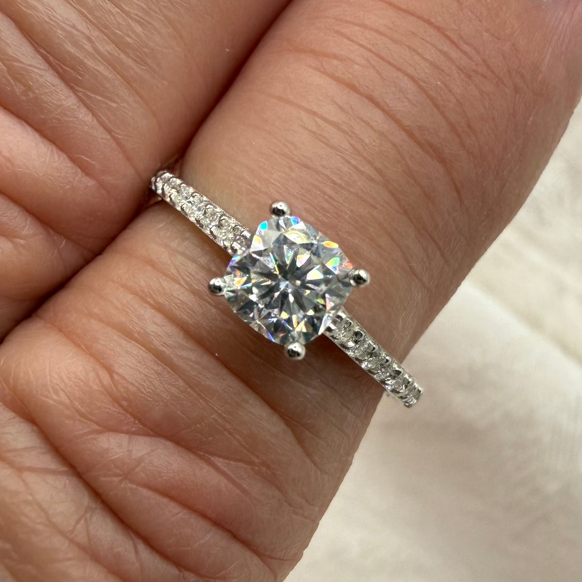 .75 CTW Moissanite Solitaire Ring, Size 7