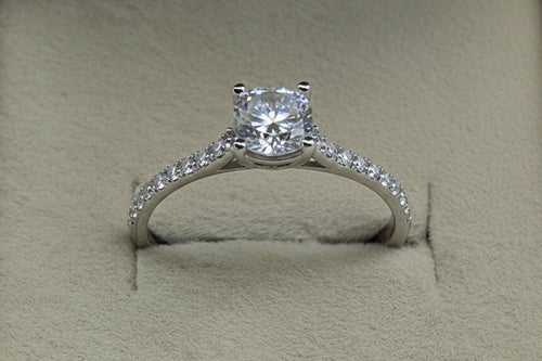 .75 CTW Moissanite Solitaire Ring, Size 7