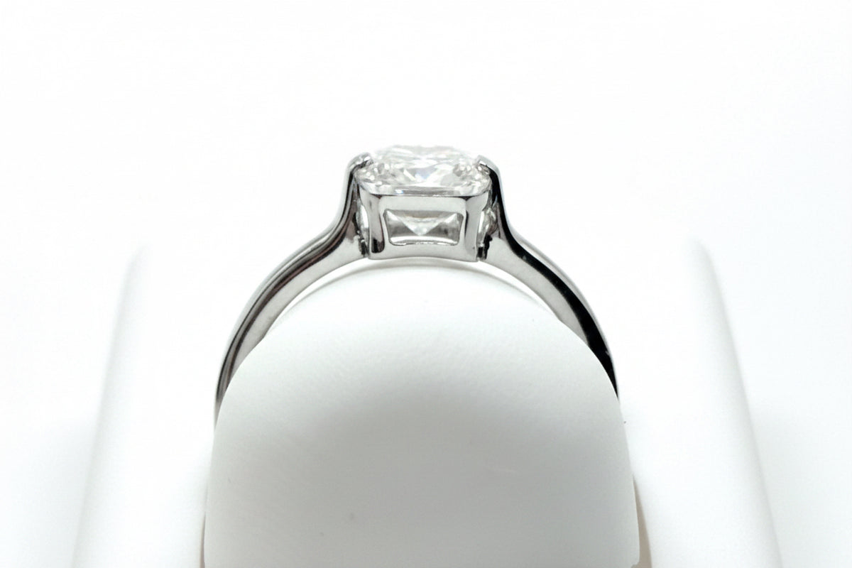 2 CTW Radiant Cut Moissanite Solitaire Ring, Size 7