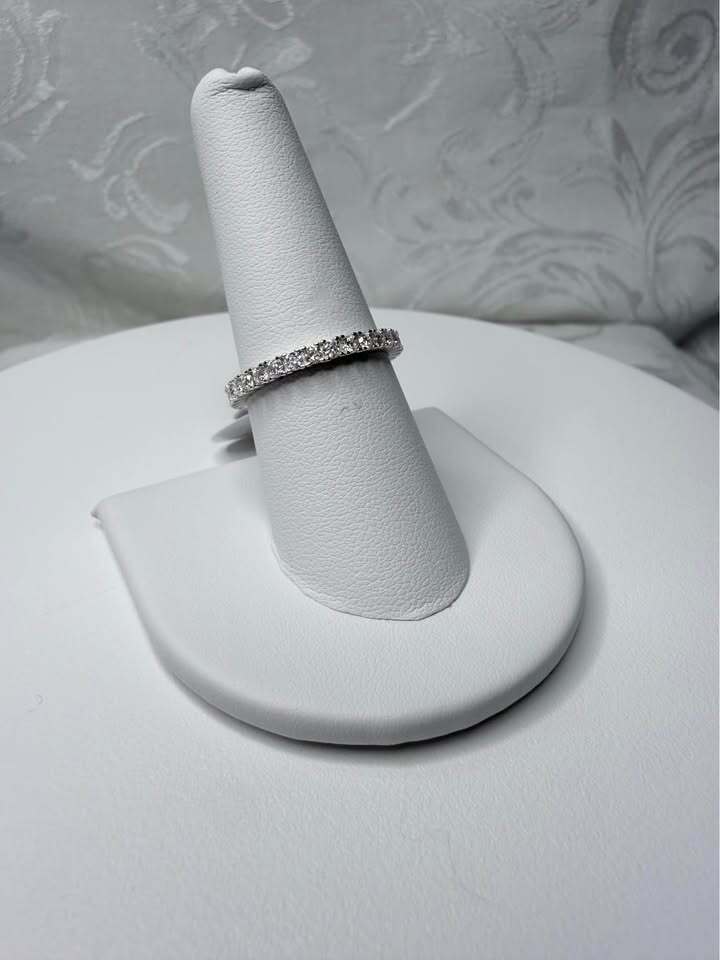 BelleAire Boutique 2mm Moissanite, 925 Sterling Silver Eternity Band, Sz 6, 7, 8, 9, 10