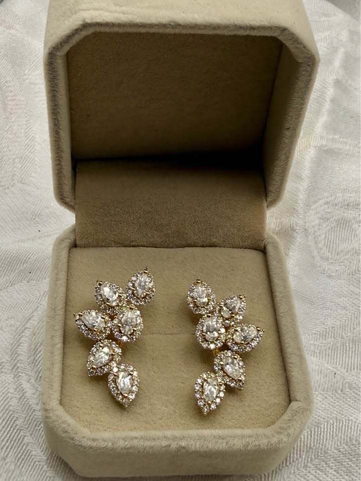 BelleAire 5.5 TCW Moissanite Earrings, Gold/925 Silver