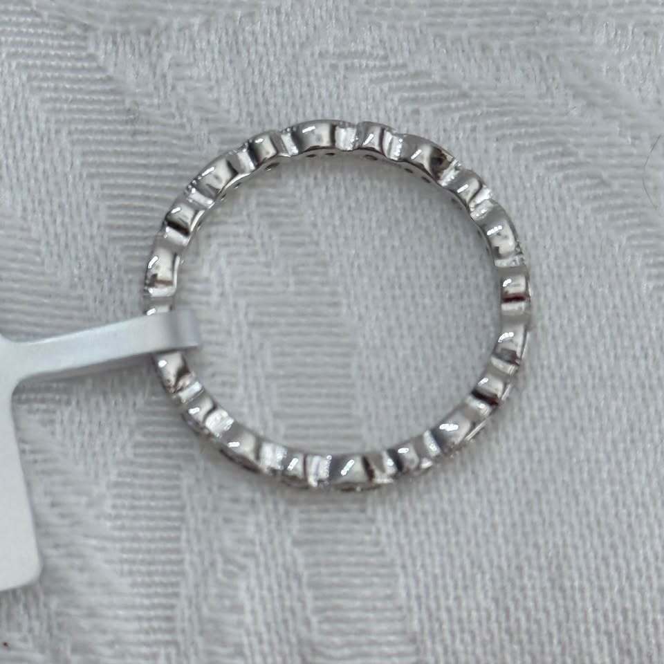 BelleAire Boutique Marquise & Round Bezel Moissanite Eternity Band, 0.37 ct, Sz 7, 8, 9, 10