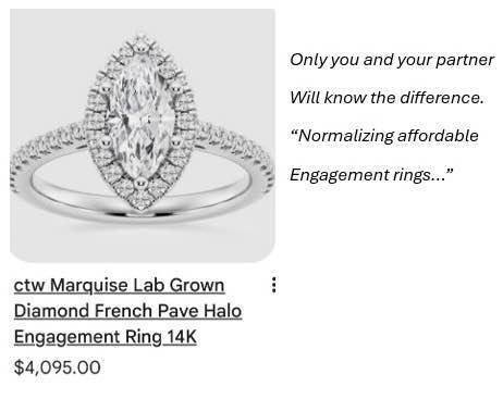 BelleAire 3.92 TCW Moissanite Marquise Ring, 925 Silver, Rhodium Plated, Size 7, 8