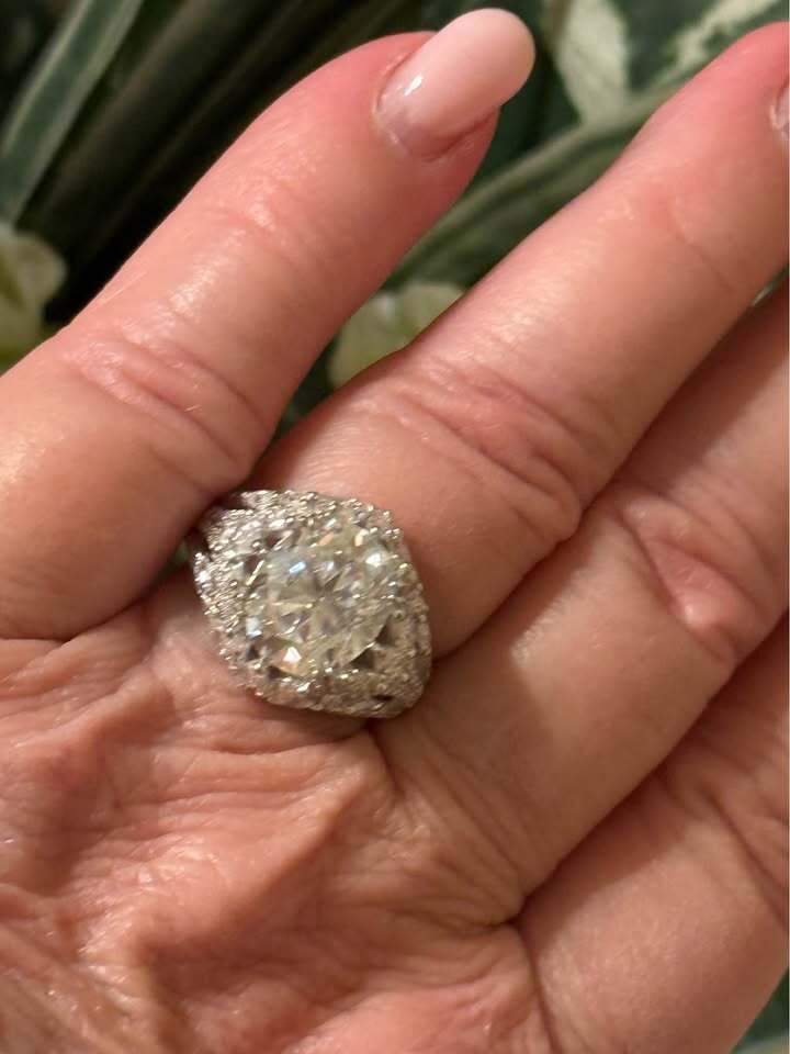 BelleAire 8.3 TCW Moissanite Statement Ring, Sz 8