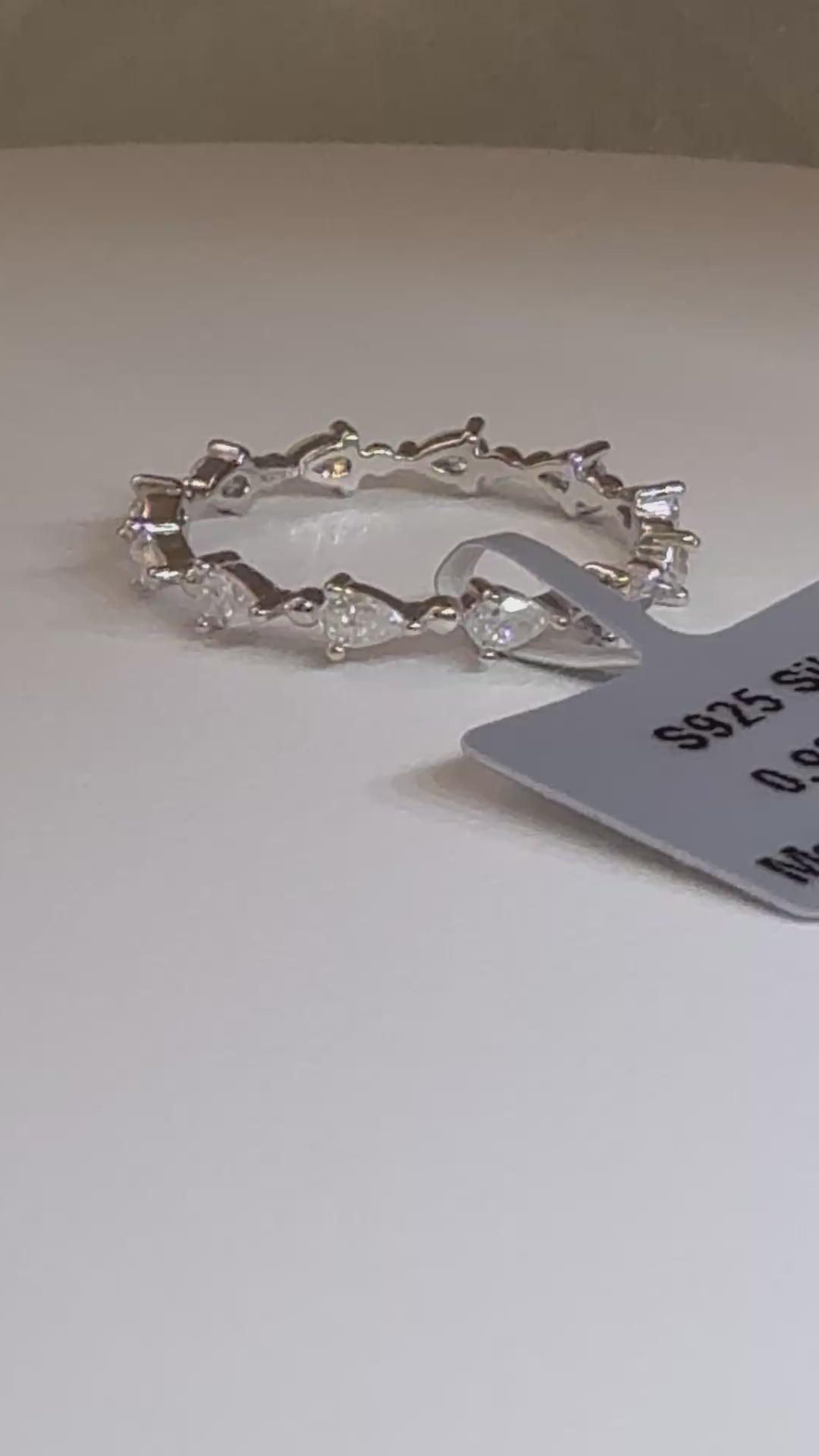 BelleAire Moissanite Eternity Band | 925 Silver | Sz 6, 7, 8, 9