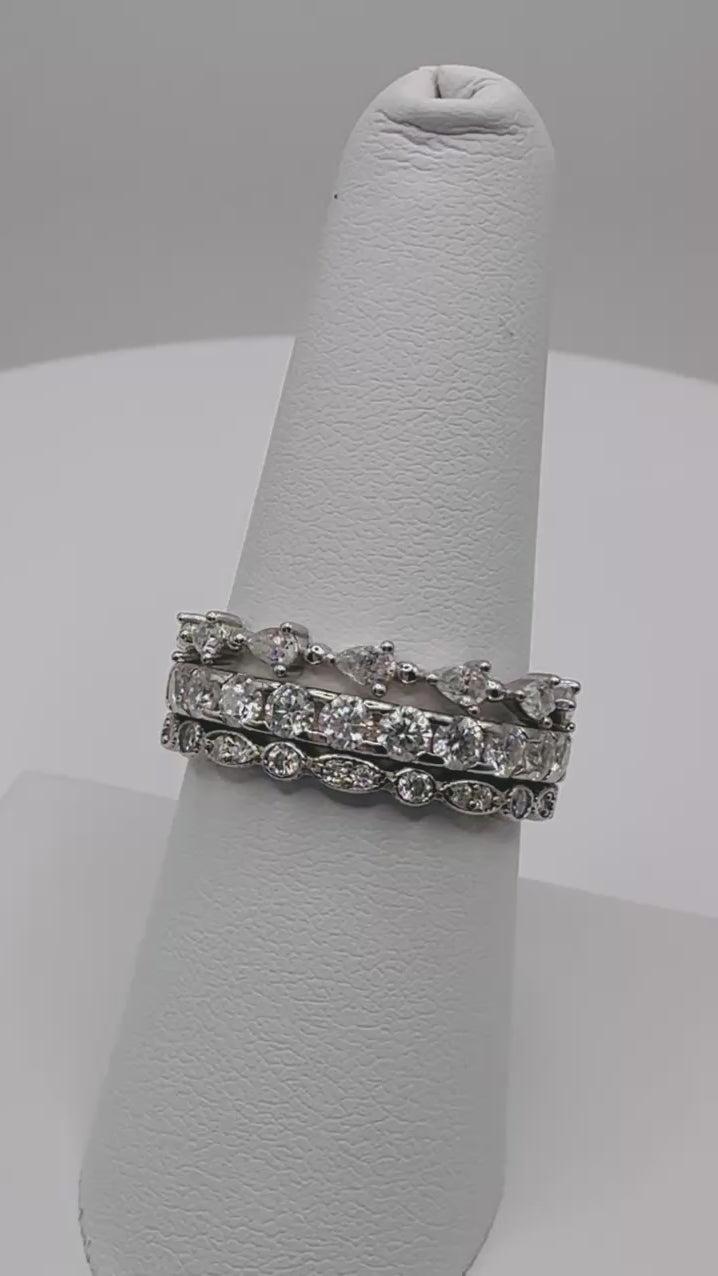 BelleAire Moissanite Stacking Rings sizes 7 and 8